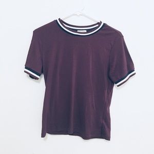 Maroon Striped Tee